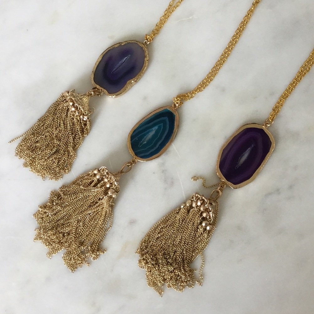 FREE SHIPPING! Crystal Tassel Necklace